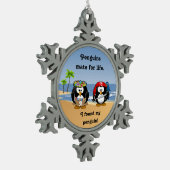 Ornement Flocon De Neige Plage tropicale d'île de pirate de danse (Gauche)