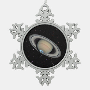 Ornement Flocon De Neige Planète Saturn Starry Sky