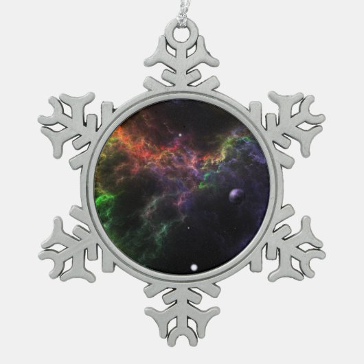Ornement Flocon De Neige Planétoïdes - Nebula Cluster Snowflake Orament (Devant)