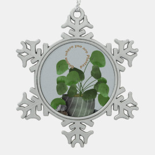 Ornement Flocon De Neige Plante argentée Minimaliste -