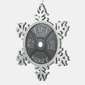 Ornement Flocon De Neige Plaque Barbell - Ascenseur Lourd (Vue impression)