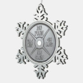 Ornement Flocon De Neige Plaque Barbell - Pas de douleur Pas de gain (Vue impression)