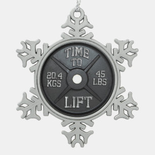 Ornement Flocon De Neige Plaque Barbell - Temps De Levage