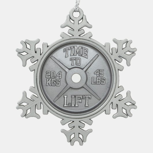 Ornement Flocon De Neige Plaque Barbell - Temps De Levage (Devant)