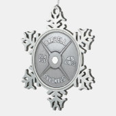 Ornement Flocon De Neige Plat d'haltère (Vue impression)