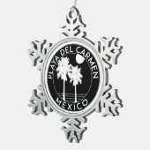 Ornement Flocon De Neige Playa Del Carmen Mexico Tropical Beach Surf (Vue impression)