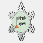 Ornement Flocon De Neige Plongeur de toilettes de l'ingénieur hydraulique (Vue impression)