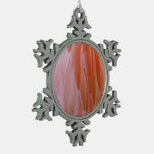 Ornement Flocon De Neige Plumes de Flamant rose dans les tons roses (Gauche)