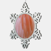 Ornement Flocon De Neige Plumes de Flamant rose dans les tons roses (Vue impression)