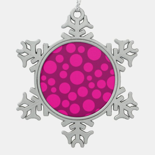 Ornement Flocon De Neige Pois rose (Devant)