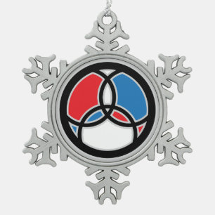 Ornement Flocon De Neige Poisson de Jésus Trinité Vitrail - RWB