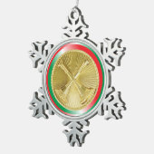 Ornement Flocon De Neige Pompier Capitaine's Gold Bugle (Vue impression)