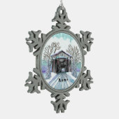 Ornement Flocon De Neige Pont couvert d'hiver (Gauche)