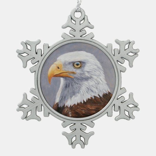 Ornement Flocon De Neige Portrait de Bald Eagle (Devant)