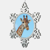 Ornement Flocon De Neige Portrait de girafe (Vue impression)