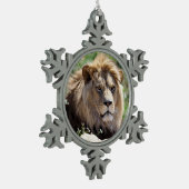 Ornement Flocon De Neige Portrait de lion vu de devant (Gauche)
