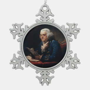 Ornement Flocon De Neige Portrait de pouce, Benjamin Franklin Père fondateu
