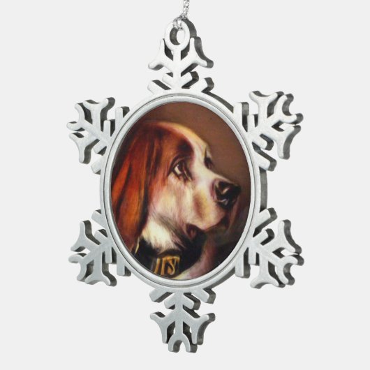 Ornement Flocon De Neige PORTRAITS DE CHIEN MINIATURE Bloodhound (Vue impression)