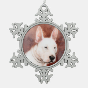 Ornement Flocon De Neige PORTRAITS DE CHIEN MINIATURE Bull Terrier