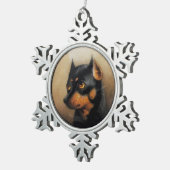 Ornement Flocon De Neige PORTRAITS DE CHIENS MINIATES Pincher (Vue impression)