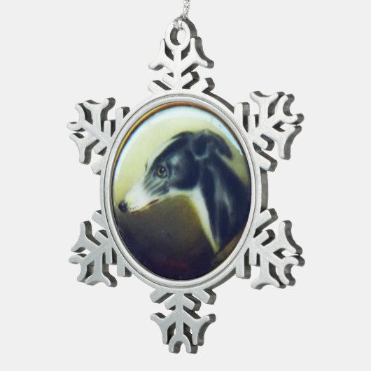 ORNEMENT FLOCON DE NEIGE PORTRAITS DE CHIENS VICTORIENS MINIATURE (Vue impression)