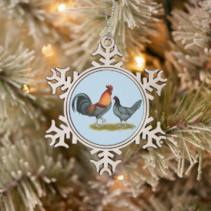 Ornement Flocon De Neige Poule bleue du Delaware