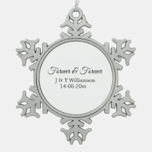 Ornement Flocon De Neige Pour toujours & à jamais ajouter nom de couple dat
