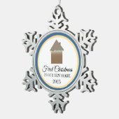 Ornement Flocon De Neige Premier Noël Dans Notre Nouvelle Maison (Vue impression)