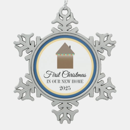 Ornement Flocon De Neige Premier Noël Dans Notre Nouvelle Maison (Devant)