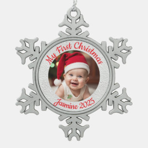 Ornement Flocon De Neige Premier Noël de bébé personnalisable