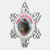 Ornement Flocon De Neige Premier Noël de Kitty | Nom du chat (Vue impression)