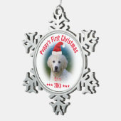 Ornement Flocon De Neige Premier Noël de la chienne | Nom du chien (Vue impression)