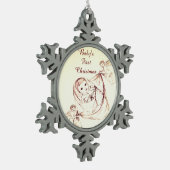 Ornement Flocon De Neige Premier Noël du bébé (Gauche)