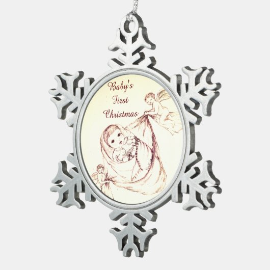 Ornement Flocon De Neige Premier Noël du bébé (Vue impression)