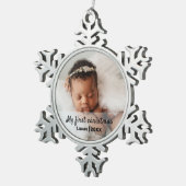 Ornement Flocon De Neige Premier Noël du bébé mignon (Vue impression)