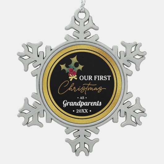 Ornement Flocon De Neige Premier Noël du grand-parent (Devant)