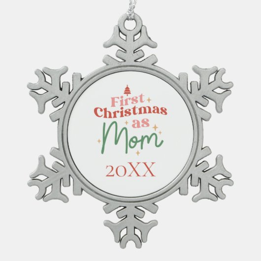 Ornement Flocon De Neige Premier Noël en maman Nouveau Noël maman (Devant)