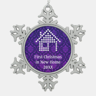 Ornement Flocon De Neige Premier Noël en nouvelle damassé de la maison
