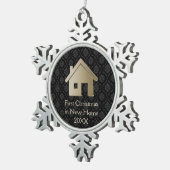 Ornement Flocon De Neige Premier Noël en nouvelle damassé de la maison | (Vue impression)