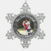 Ornement Flocon De Neige Premier Noël engagé (Devant)