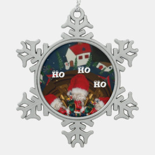 Ornement Flocon De Neige Premier Noël HoHoHo Spécial Santa Joyeux Fêtes