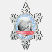 Ornement Flocon De Neige Premier roudolphe de Noël de bébé (Vue impression)