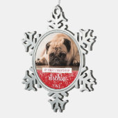 Ornement Flocon De Neige Première Noël de la photo de l'animal de compagnie (Vue impression)