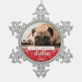 Ornement Flocon De Neige Première Noël de la photo de l'animal de compagnie (Devant)