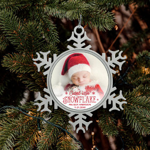 Ornement Flocon De Neige Première Noël mignonne petit flocon de neige photo