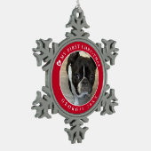 Ornement Flocon De Neige Première photo de Noël de l'animal (Gauche)