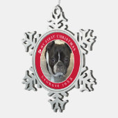 Ornement Flocon De Neige Première photo de Noël de l'animal (Vue impression)