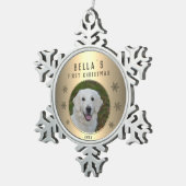 Ornement Flocon De Neige Première photo d'un chiot de Noël (Vue impression)