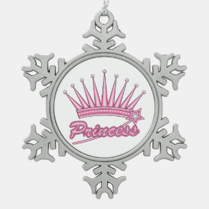 Ornement Flocon De Neige Princesse rose Crown
