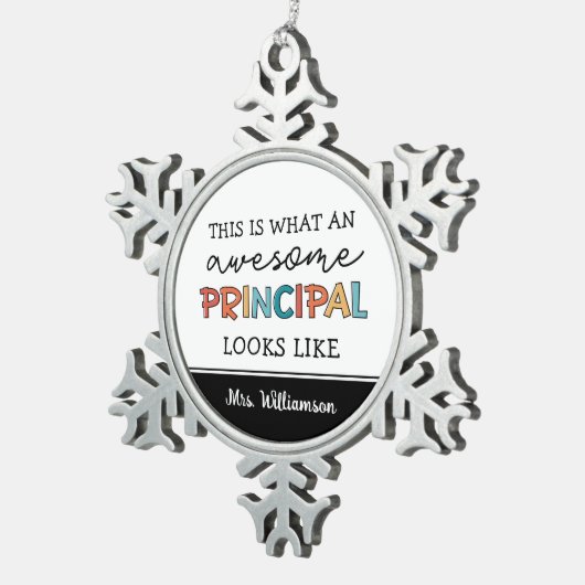 Ornement Flocon De Neige Principal principal personnalisé Funny Principal (Vue impression)